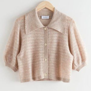 & Other Stories Alpaca Wide Collar Puff Sleeve